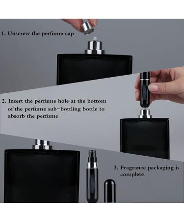 Fivexing 2Pcs Refillable Perfume Atomizer Bottles - Portable Mini Spray Dispensers for Travel - 5ml/0.2oz (Black) - Buy Online on GoSupps.com