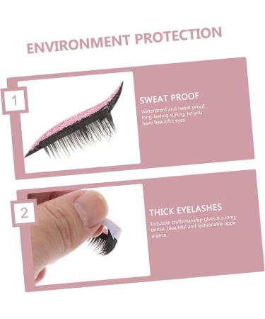 DOITOOL 4 Pairs False Eyelashes Eye Makeup Sticker Stickers Pink Duct Tape Waterproof Eyeliner Decal Blush 4x1.5cm Pink - Buy Online on GoSupps.com