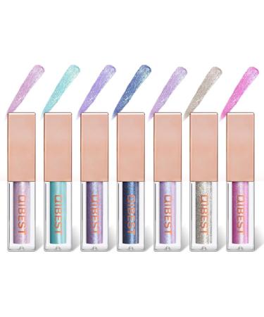 Diamond Glow Liquid Eye Shadow 7 Colors Set Metals Glitter Shimmer Eyeliners Long Lasting Waterproof Sparkling - Buy Online on GoSupps.com