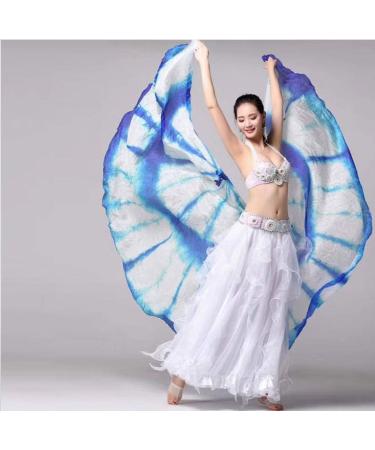 KIKIGOAL Silk Belly Dance ISIS Wings Scarf Veil Fan | Halloween Performance | Gradual White | 1.4x2.7cm - Buy Online on GoSupps.com