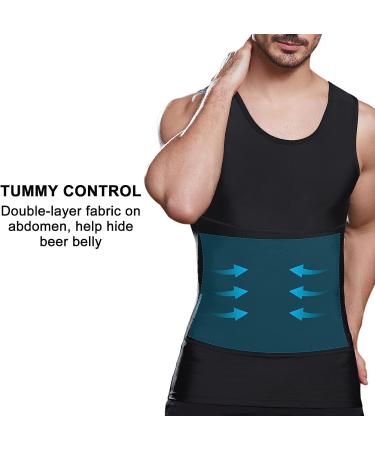 Lgtfy Men's Slimming Body Shaper Vest - Compression Tank Top for Chest and Abdomen, Large Black - Buy Online on GoSupps.com