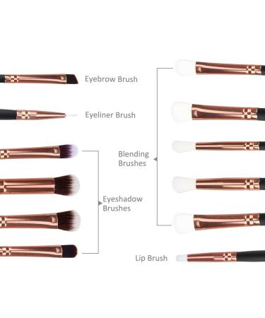 12-Piece Eye Makeup Brush Set | Eyeshadow Lip & Eyebrow Brushes | White Cosmetic Brushes for Flawless Makeup Application - Buy Online on GoSupps.com