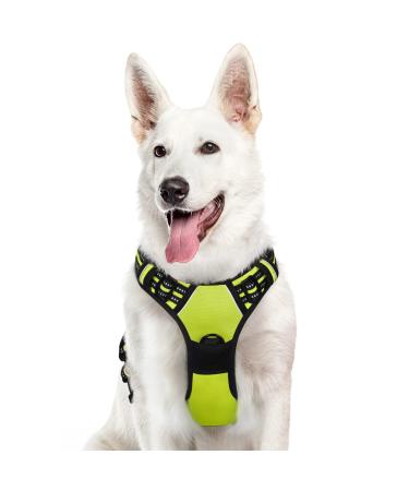Eagloo dog harness Large dogs anti -train dog harness with reflex strips and control adjustable and adjustable dish Dog large chest harness for labrador green XL XL (1 Pack) green