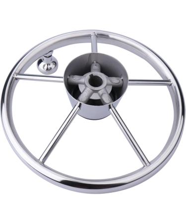 11 Stainless Steel Sport Boat Steering Wheel - 5 Spoke Destroyer Style with Knob & Center Cap - Buy Online on GoSupps.com