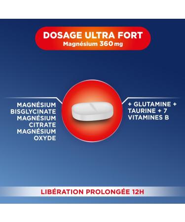 Fort Pharma - Magnesium Ultra Strong LP | Food Supplement with Marine Magnesium Taurine and B Vitamins - Adult Stress Relief | 30 tablets 1 month - Buy Online on GoSupps.com