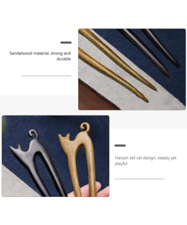 Lurrose Hairpin Chinese hair stick French Hair chinese wooden hair stick hanfu hair stick wedding hair stick bridal hair accessories women wood hair fork bride China cheongsam Sandalwood Yellow - Buy Online on GoSupps.com