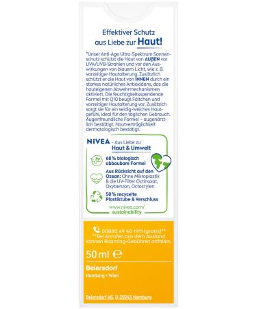 Buy Nivea Sun UV Face Anti-Age Sunscreen Q10 SPF 50 - Moisturizing Anti-Wrinkle Protection (4 Pack) | UVA/UVB Defense 70g - Buy Online on GoSupps.com