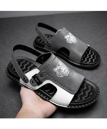Mllm slippers for garden beach farm outdoor leisure beach shoes men soft underside gray A_45 for boys and girls