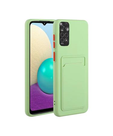 Tivenfezk Nadoli Silicone case for Xiaomi Redmi Note 11 Ultra thin shockproof scratch -resistant wallet soft TPU protective cover mobile phone case with credit card holder xiaomi redmi note 11 green