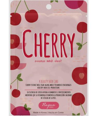 Hayan Cosmetic Facial Face Mask K-Beauty Tencel Texture Brightening Hydrating Face Sheet Mask with Anti Aging Diminish Dark Spots Moisturize and Balance Pigmentation (Cherry)