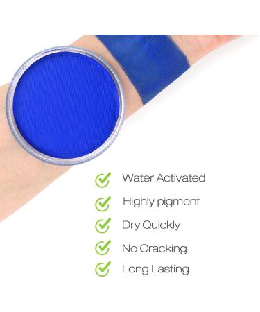 Bowitzki 30g Professional Face Paint Body Paint Water Based Face painting Makeup Safe for Kids and Adults Split Cake Single Color Halloween Christmas (Blue) - Buy Online on GoSupps.com