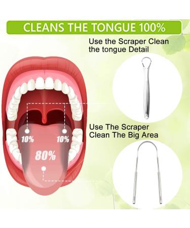 Tongue Scraper Set - Surgical Grade Stainless Steel Dental Kit for Adults & Kids - 3 Pcs for Fresh Breath & Oral Hygiene - Buy Online on GoSupps.com