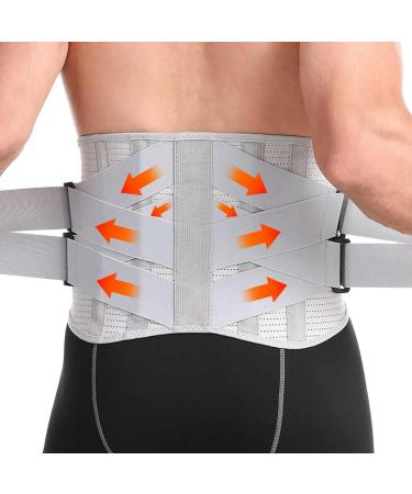 Low Back Pain Relief Belt Adjustable Lumbar Brace Scoliosis Fitness white XXL - Buy Online on GoSupps.com