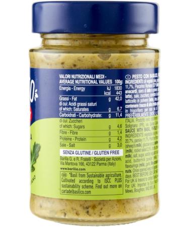  Italian Gourmet E.R. Basil and Rocket Pesto 190g | Gluten-free Italian pasta sauce with basil and rocket pasta sauce green pesto + gourmet Italian polpa 400g - Buy Online on GoSupps.com