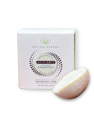Hair Dots: Nourishing Shampoo Bar 3oz with Hemp Seed Oil Rosemary Lime