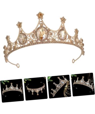 Beatifufu Crown Bridal Hair Accessories Wedding Hair Accessories Rhinestone Hair Accessories 15X15CM Golden - Buy Online on GoSupps.com