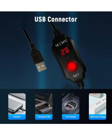 Fonowx Small Aquarium Fish Tank Heater 10W Temperature Controller Intelligent Thermostat Digital Display Used for 3L Water Tanks Fish Tank Heater - Buy Online on GoSupps.com