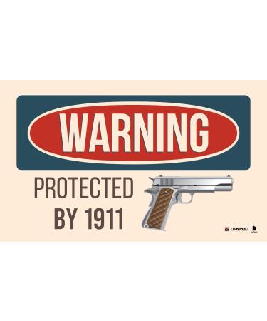 TekMat Warning Protected by 1911 Floor Mat Oil Resisitant. Waterproof, Washable