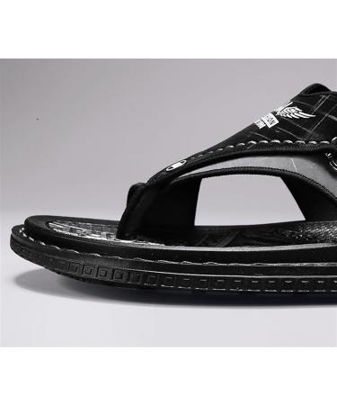 Summer Foot Correction Slippers for Men - Indoor & Outdoor Beach Flip Flops Casual Leather Slip-On Soft Athletic Thong Sandals - Size 7.5 Black - Buy Online on GoSupps.com