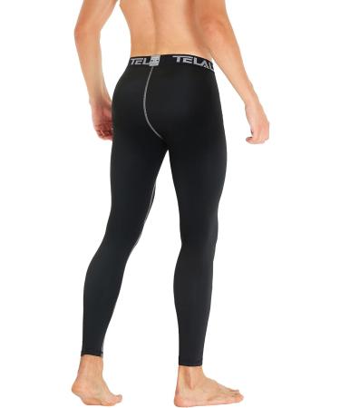 TELALEO Men's Compression Pants 4 Pack - Large Size | Sports Tights for Workout, Running, and Performance | Athletic Baselayer Leggings in Black - Buy Online on GoSupps.com