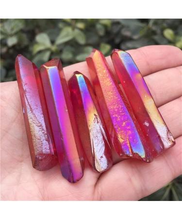 5 Pack Natural Crystal Points Rainbow Titanium Treated Quartz Rods Natural Quartz Crystal Minerals s - Buy Online on GoSupps.com