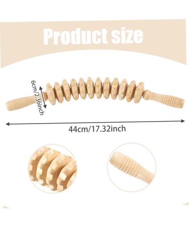 Ergonomic Massage Roller Stick - 12 Rolls Wood - 17.3 Inch Slip-Proof Cellulite & Muscle Relaxation Tool for Leg Waist & Belly - Buy Online on GoSupps.com