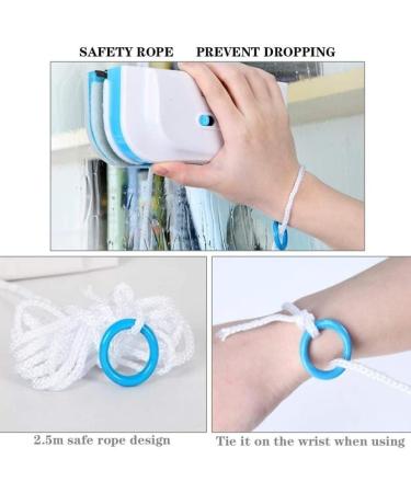 Double-Sided Window Cleaner Glass Cleaning Brush Glass Wiper Household Cleaning Tools with Anti-Falling Rope for High-Rise Single Double Glazed Windows 3 24mm - Buy Online on GoSupps.com