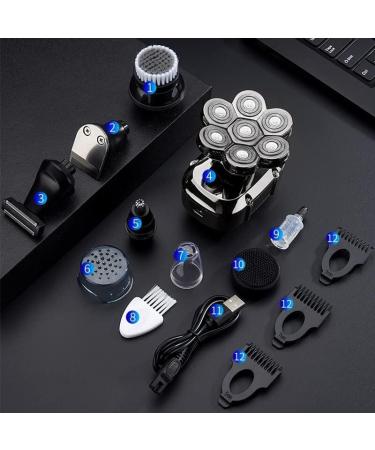 7D Electric Razor for Men - USB Rechargeable Waterproof Shaver & Grooming Kit | Fast Charging LED Display 6 in 1 Beard Trimmer - Buy Online on GoSupps.com