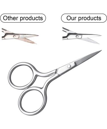 3 Pack Stainless Steel Facial Hair Scissors - Nose, Eyebrows, Moustache, Beard - Straight Tip Small Scissors (Silver) - Buy Online on GoSupps.com