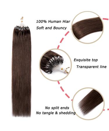 Rich Choices Microring Extensions | 50 Strands Real Remy Hair Loop Extensions | 55cm #4 Chocolate Brown - Smooth 1g 50g Extensions - Buy Online on GoSupps.com
