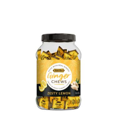 Bali's Best Ginger Chews - Zesty Lemon Flavor (1lb Jar) 100% Real Ginger & Natural Flavors Sweet Spicy Chewy Ginger Candies Great snacks for sharing and gift baskets
