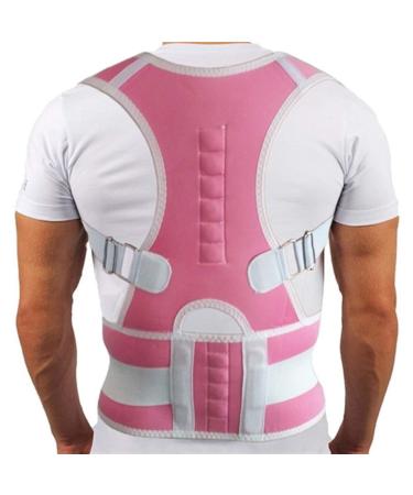 Magnetic Back Posture Corrector Clvicle Spine Corrector Prevent Slouching Adjustable Back Support Brace Back Straightener Corset (Color : Pink Size : X-Large) Handmade Full moon lofty ambition