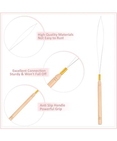 Vlasy Nano Beads Silicone Lined 3.0mm - 200PCS with Hair Extension Loop Needle Threaders - Dark Brown Set for Hair Extensions - Buy Online on GoSupps.com