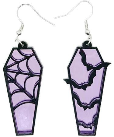 Feylie Halloween Acrylic Spider Web Dangle Earrings | Lightweight Coffin Shape Jewelry Gift - Fun Red Statement Earrings - Buy Online on GoSupps.com