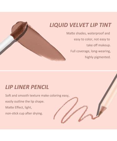 Boobeen Liquid Matte Lipstick and Lip Liner Set - Nude Red Longwear Waterproof Makeup Kit - Buy Online on GoSupps.com