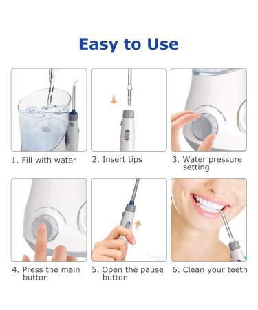 Dental Oral Irrigator Water Flosser for Braces Care - 600ml, 6 Jet Tips, 10 Pressure Settings - Family Dental Cleaner - Buy Online on GoSupps.com