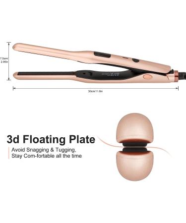 Mini Hair Straightener for Short Hair & Pixies - Adjustable Temperature Flat Iron (Rose Gold) - Buy Online on GoSupps.com