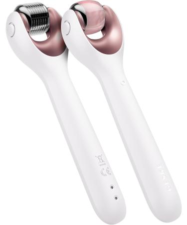 GESKE SmartAppGuided MicroNeedle Face Roller | 9 in 1 | Electric derma roller with rose quartz | Professional microneedling device | Needle roller | Beauty roller for face Starlight - Buy Online on GoSupps.com
