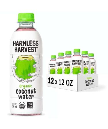 Harmless Harvest Organic Coconut Water Drink, Hydrate with Natural Electrolytes, No Sugar Added, Fair for Life Certified, Original Coconut Water 12 Fl Oz (Pack of 12) Organic Coconut Water, 12 Fl Oz (Pack of 12)