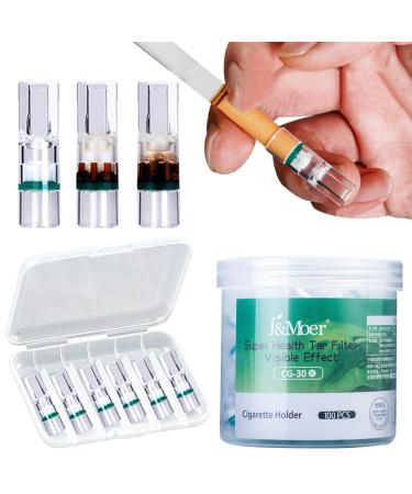 YJHWLF Cigarette Filter Disposable Cigarette Filter for Smokers with Triple Filter Function Reduces Tar Smoke Stains Free Portable Box + Fine Cigarette Converter 1 Piece