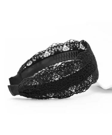2 Inch Wide Lace Headband Hair Band for Women and Girls - Black - Buy Online on GoSupps.com