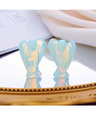 XIANNVXI 38mm Opal Crystals Angel Figurine | Healing Gemstones & Reiki Gift | Polished Stone Guardian Angel - Buy Online on GoSupps.com