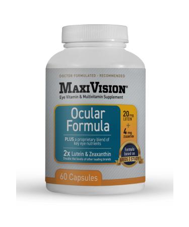 MaxiVision Ocular Formula - AREDS2 - Eye Vitamins & Multivitamin - Lutein and Zeaxanthin - 1 Bottle (60 Capsules)