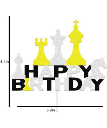 ChoJoy Chess Cake Topper Chess Birthday Decoration with Chess for Chess Themed Birthday Party - Buy Online on GoSupps.com