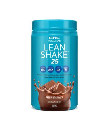 GNC Total Lean | Lean Shake 25 Protein Powder | High-Protein Meal Replacement Shake | Rich Chocolate | 16 Servings