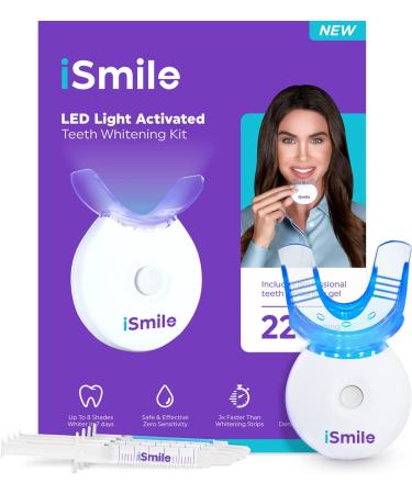 iSmile Teeth Whitening Kit - LED Light + 35% Carbamide Peroxide + Remineralization Gel & Tray - Buy Online on GoSupps.com