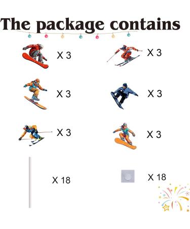 18pcs Ski Cupcake Toppers for Men Women Skiers Snowboard Cake Decor Winter Sport Skiing Snow Party Supplies Ski Themed Birthday Party Decorations - Buy Online on GoSupps.com