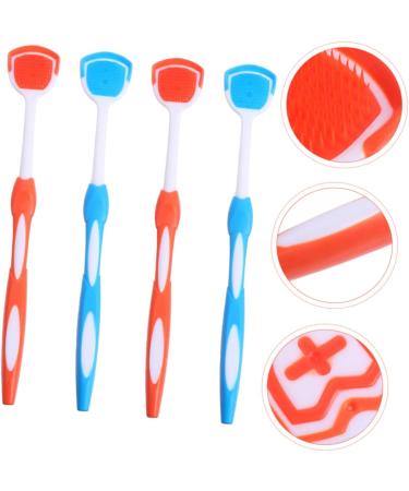 Gleavi Tongue Cleaning Brush Set | 4 Reusable Silicone Tongue Scrapers for Adults | Effective Oral Hygiene Tool - Buy Online on GoSupps.com