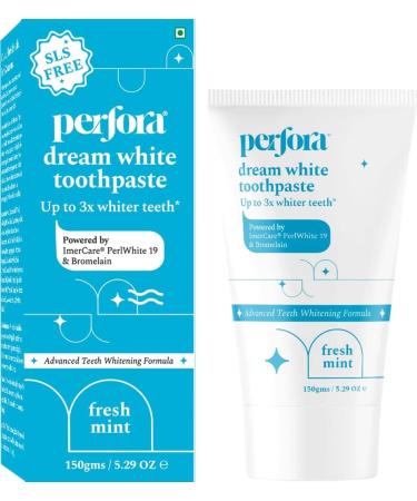 Teeth Whitening Toothpaste - 150g SLS Free Vegan-Friendly Gel for Kids & Adults No Artificial Sweeteners Fresh Mint Flavor - Made Safe Certified - Buy Online on GoSupps.com