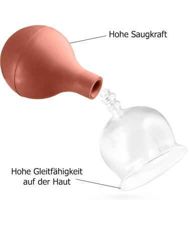 Pulox Cupping Glass Set - Real Glass Cupping Cups with Suction Ball (52mm & 62mm) - Brown | International Shipping Available - Buy Online on GoSupps.com